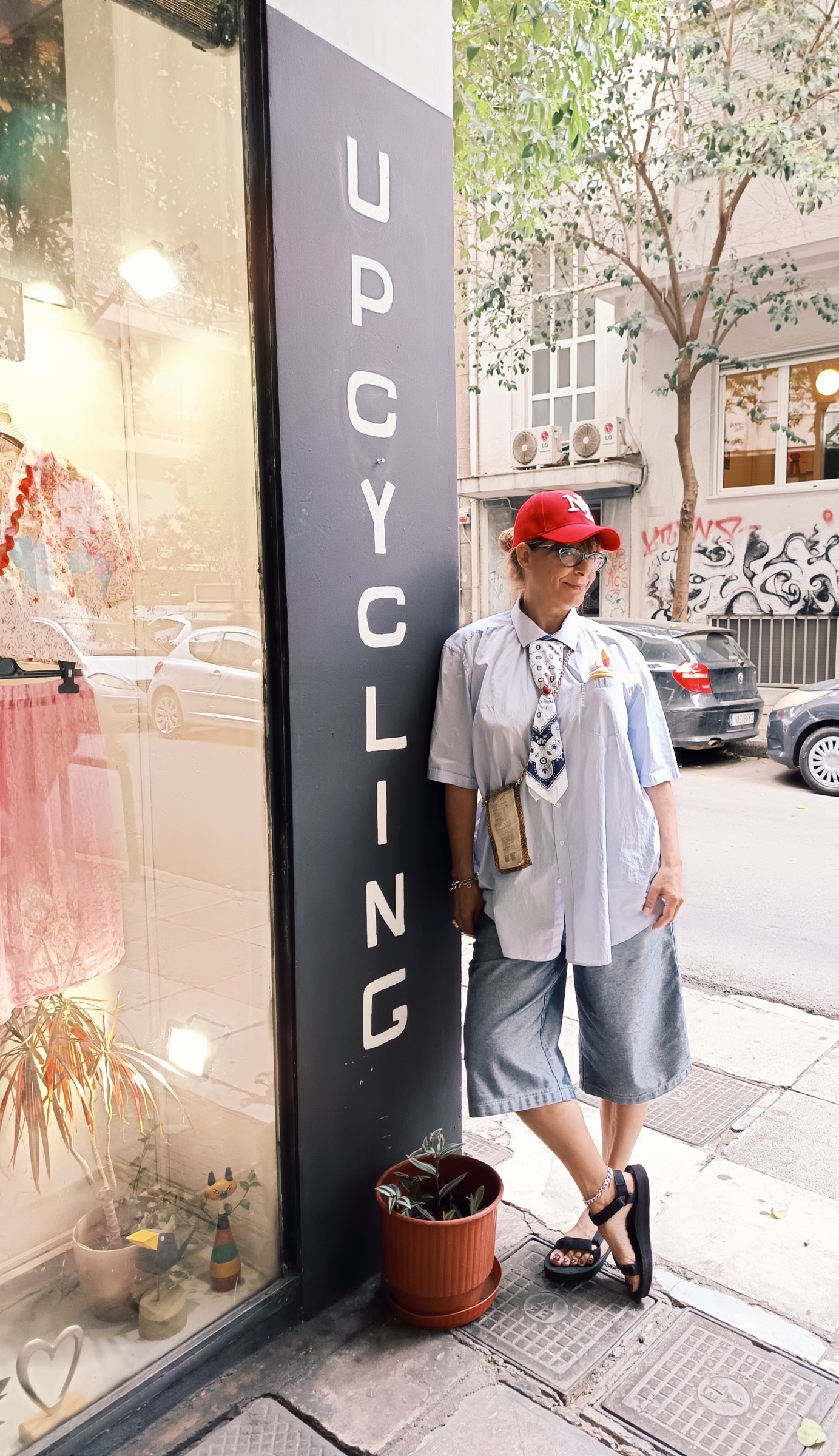 Elena Ketselidou outside the MAdAME KI shop